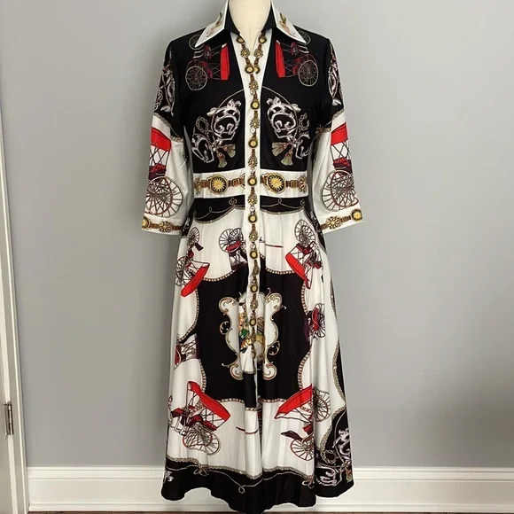 Dalia MacPhee button down shirt midi dress size L - Picture 2 of 12